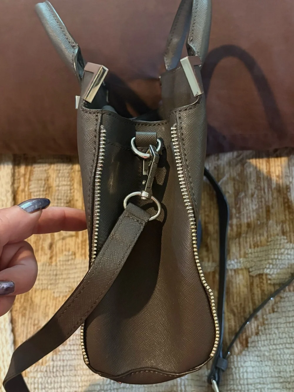 Rebecca Minkoff Smoke Zipper Satchel NWOT